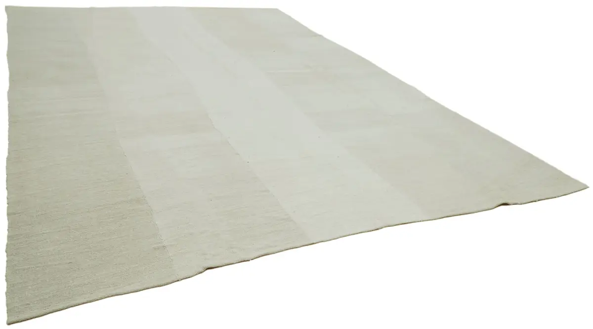 Kendir Çizgili Beyaz Kenevir İpinden El Dokuma Kilim-330x449 - Görsel 2