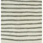 Kendir Çizgili Beyaz Kenevir İpinden El Dokuma Kilim-210x392