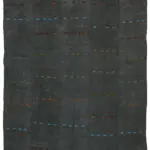Kendir Çizgili Gri Kenevir İpinden El Dokuma Kilim-300x370