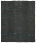 Kendir Çizgili Gri Kenevir İpinden El Dokuma Kilim-300x370