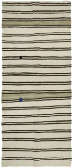 Kendir Çizgili Bej Kenevir İpinden El Dokuma Kilim-188x440