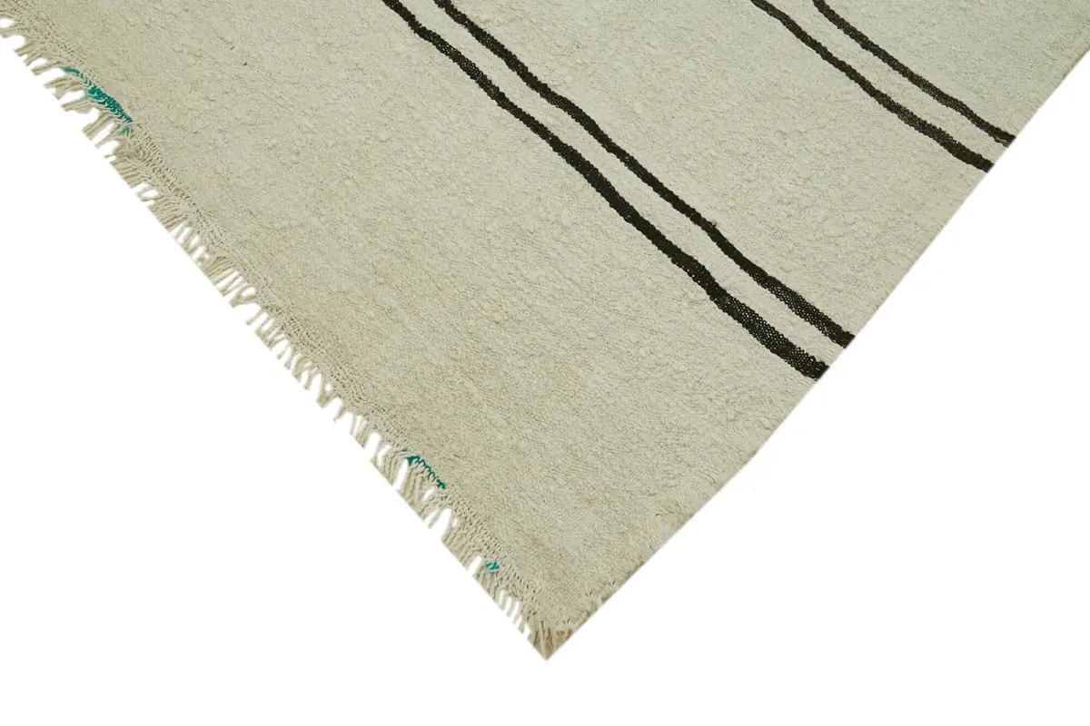 Kendir Çizgili Bej Kenevir İpinden El Dokuma Kilim-200x360 - Görsel 4