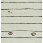 Kendir Çizgili Bej Kenevir İpinden El Dokuma Kilim-188x360