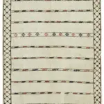 Kendir Çizgili Bej Kenevir İpinden El Dokuma Kilim-164x320