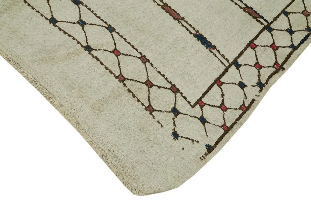 Kendir Çizgili Bej Kenevir İpinden El Dokuma Kilim-164x320 - Görsel 4
