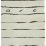 Kendir Çizgili Bej Kenevir İpinden El Dokuma Kilim-194x380