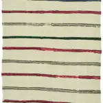 Kendir Çizgili Bej Kenevir İpinden El Dokuma Kilim-195x340