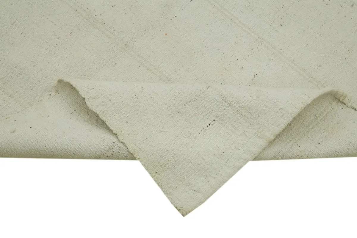 Kendir Çizgili Bej Kenevir İpinden El Dokuma Kilim-114x293 - Görsel 6