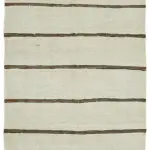 Kendir Çizgili Bej Kenevir İpinden El Dokuma Kilim-190x353