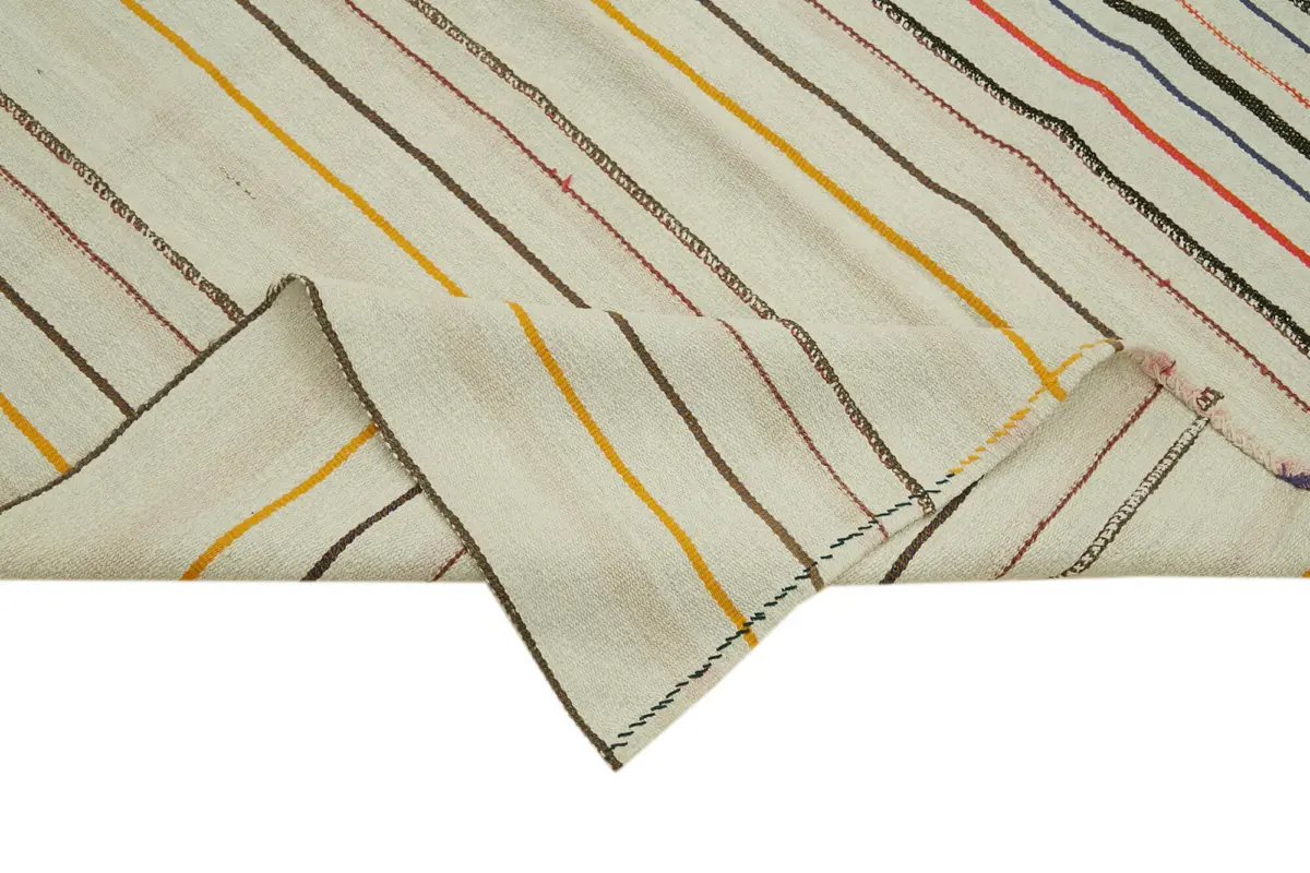 Kendir Çizgili Multi Kenevir İpinden El Dokuma Kilim-150x214 - Görsel 6