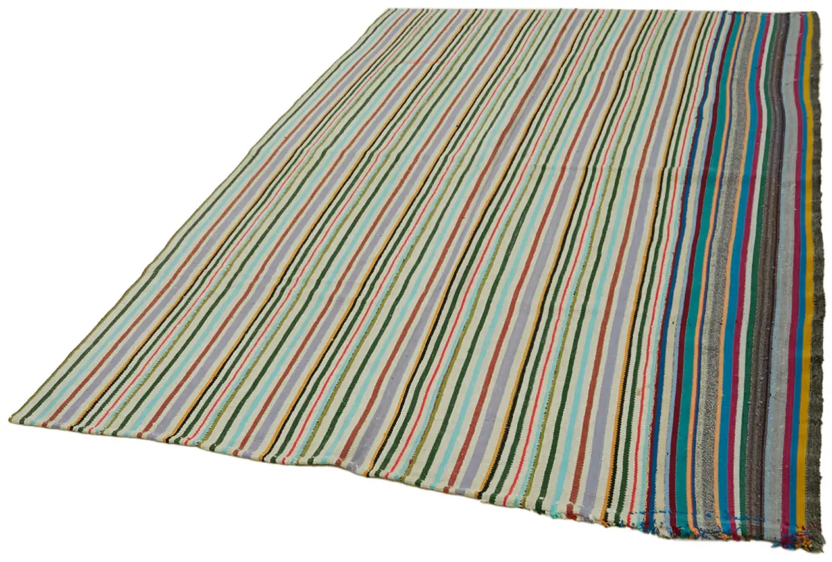 Kendir Çizgili Multi Kenevir İpinden El Dokuma Kilim-168x253 - Görsel 3