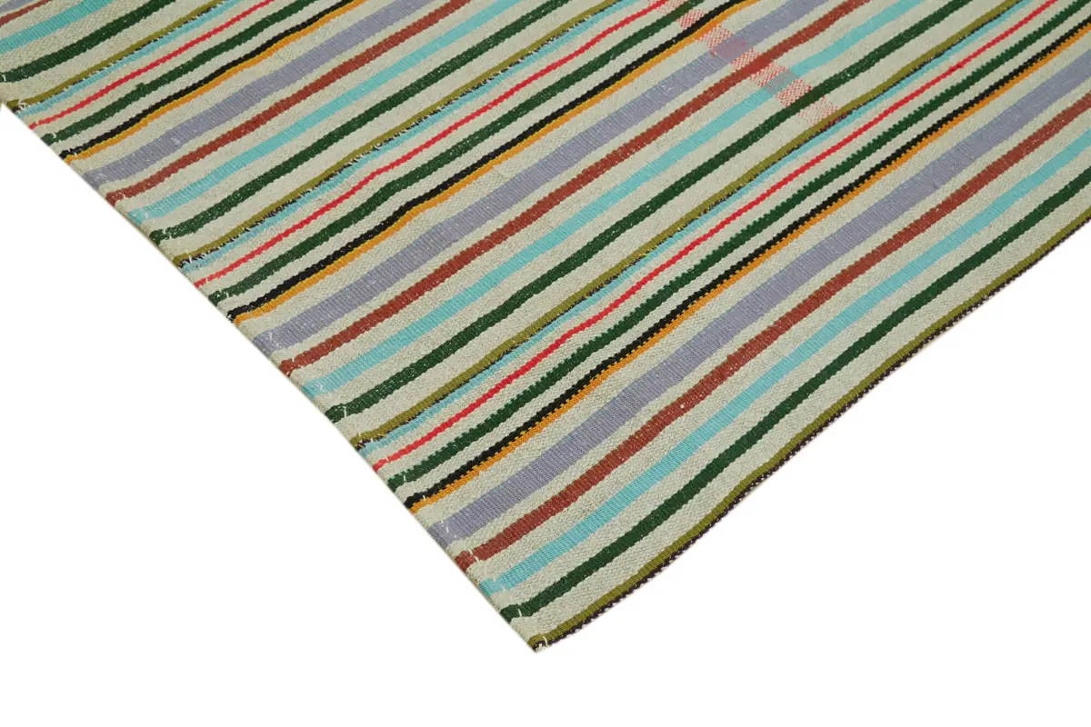 Kendir Çizgili Multi Kenevir İpinden El Dokuma Kilim-168x253 - Görsel 4