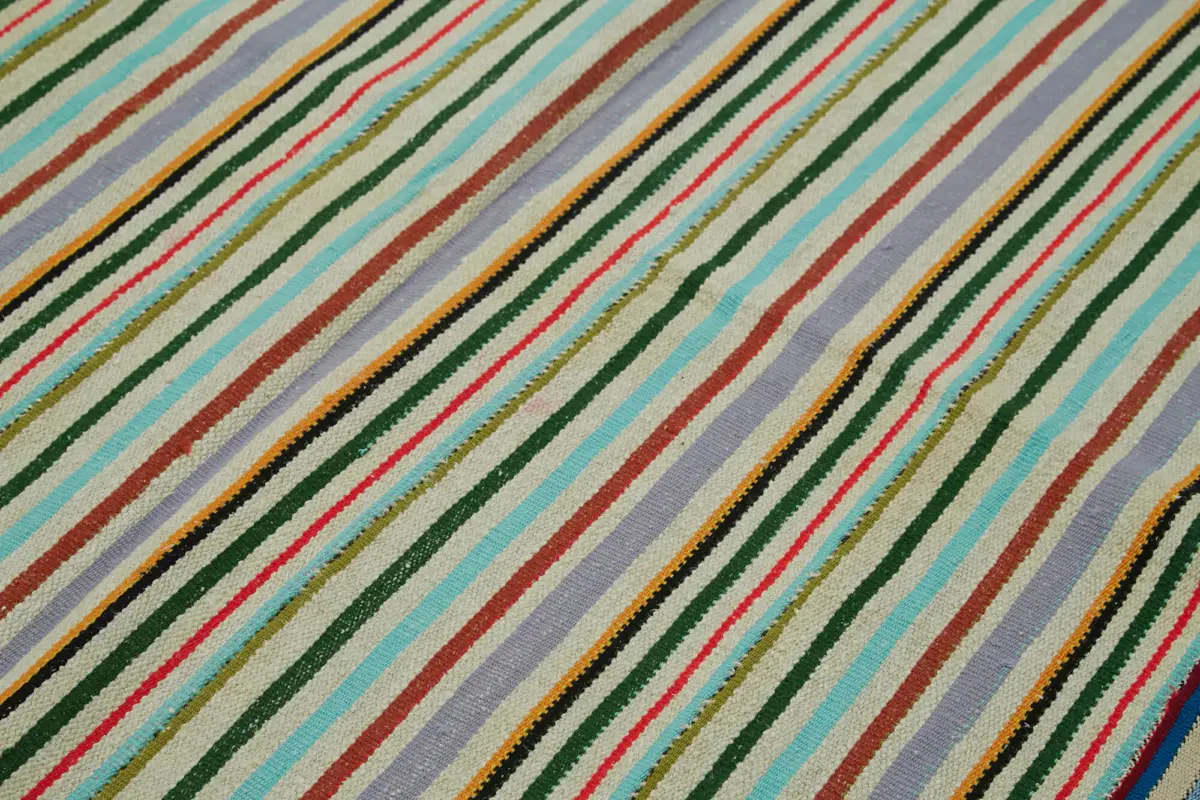 Kendir Çizgili Multi Kenevir İpinden El Dokuma Kilim-168x253 - Görsel 5