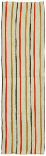 Kendir Çizgili Multi Kenevir İpinden El Dokuma Kilim-070x240