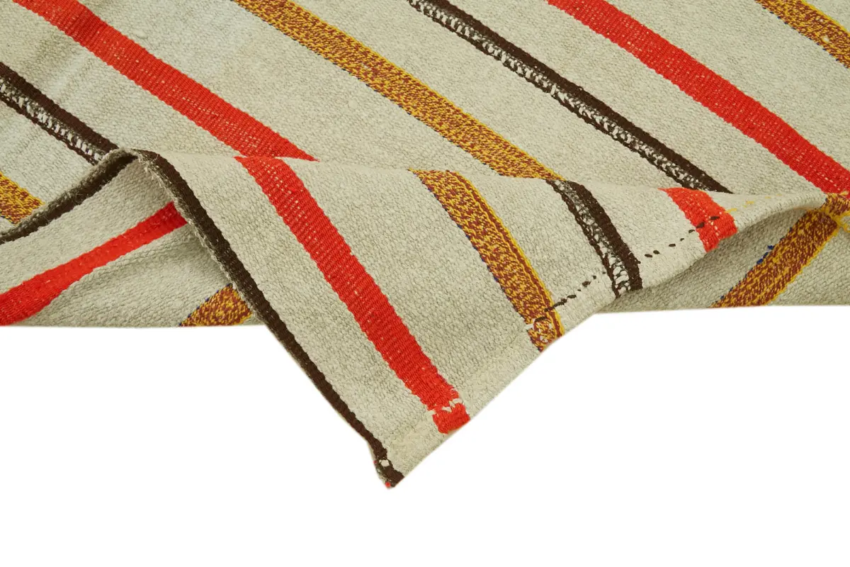 Kendir Çizgili Multi Kenevir İpinden El Dokuma Kilim-070x240 - Görsel 6