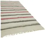 Kendir Çizgili Bej Kenevir İpinden El Dokuma Kilim-167x390 - Görsel 2