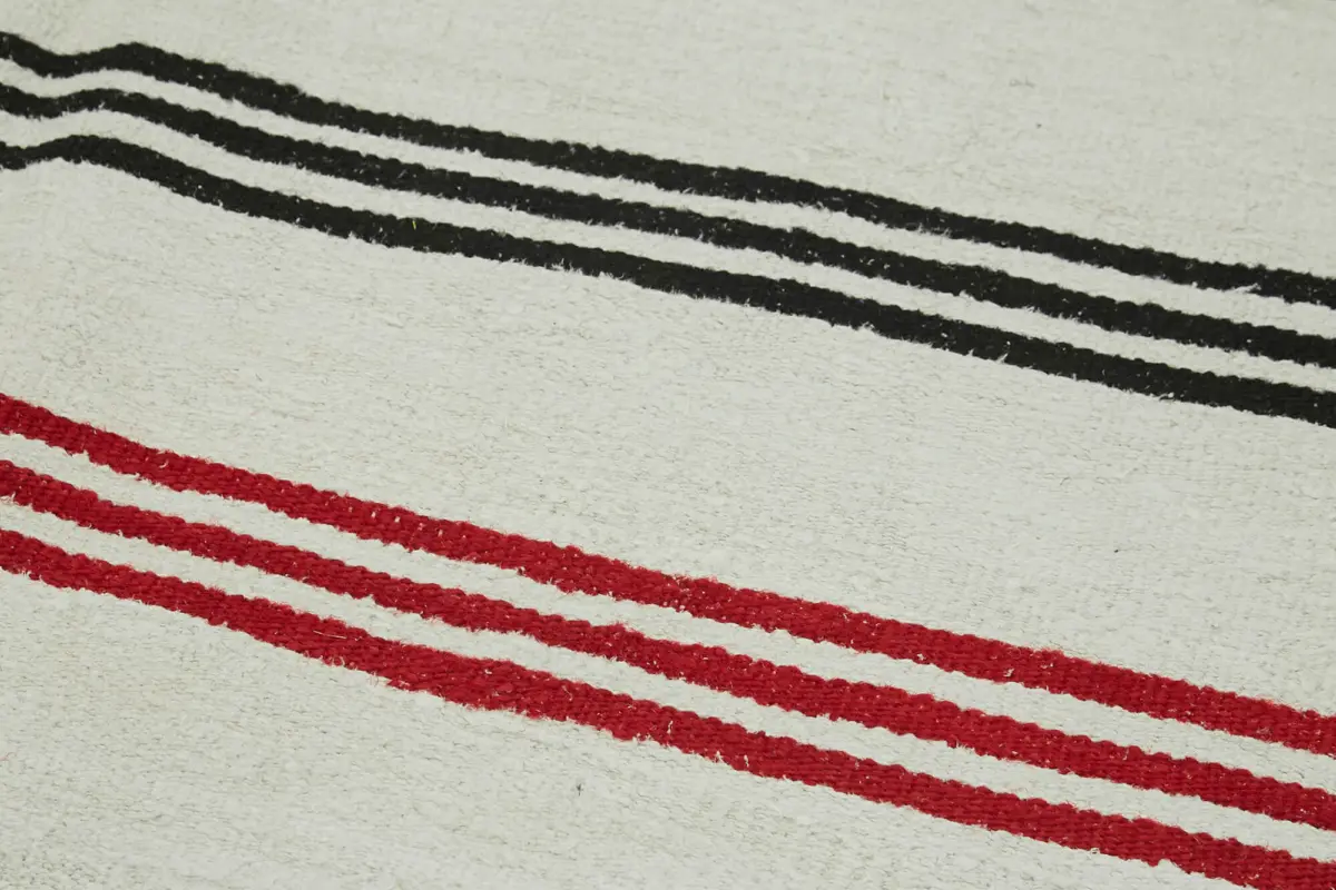 Kendir Çizgili Bej Kenevir İpinden El Dokuma Kilim-167x390 - Görsel 5