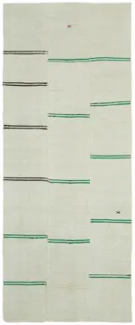 Kendir Çizgili Bej Kenevir İpinden El Dokuma Kilim-166x390