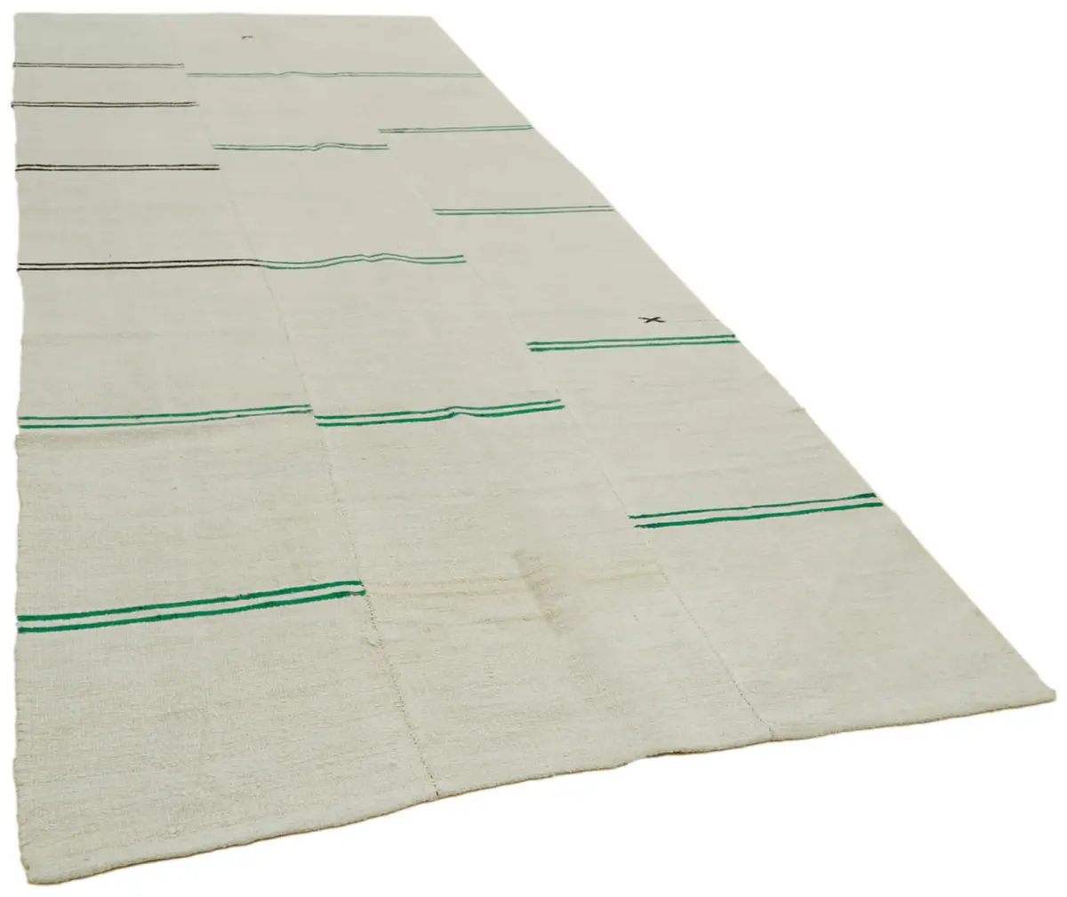 Kendir Çizgili Bej Kenevir İpinden El Dokuma Kilim-166x390 - Görsel 2