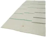 Kendir Çizgili Bej Kenevir İpinden El Dokuma Kilim-166x390 - Görsel 3