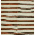 Kendir Çizgili Multi Kenevir İpinden El Dokuma Kilim-185x347