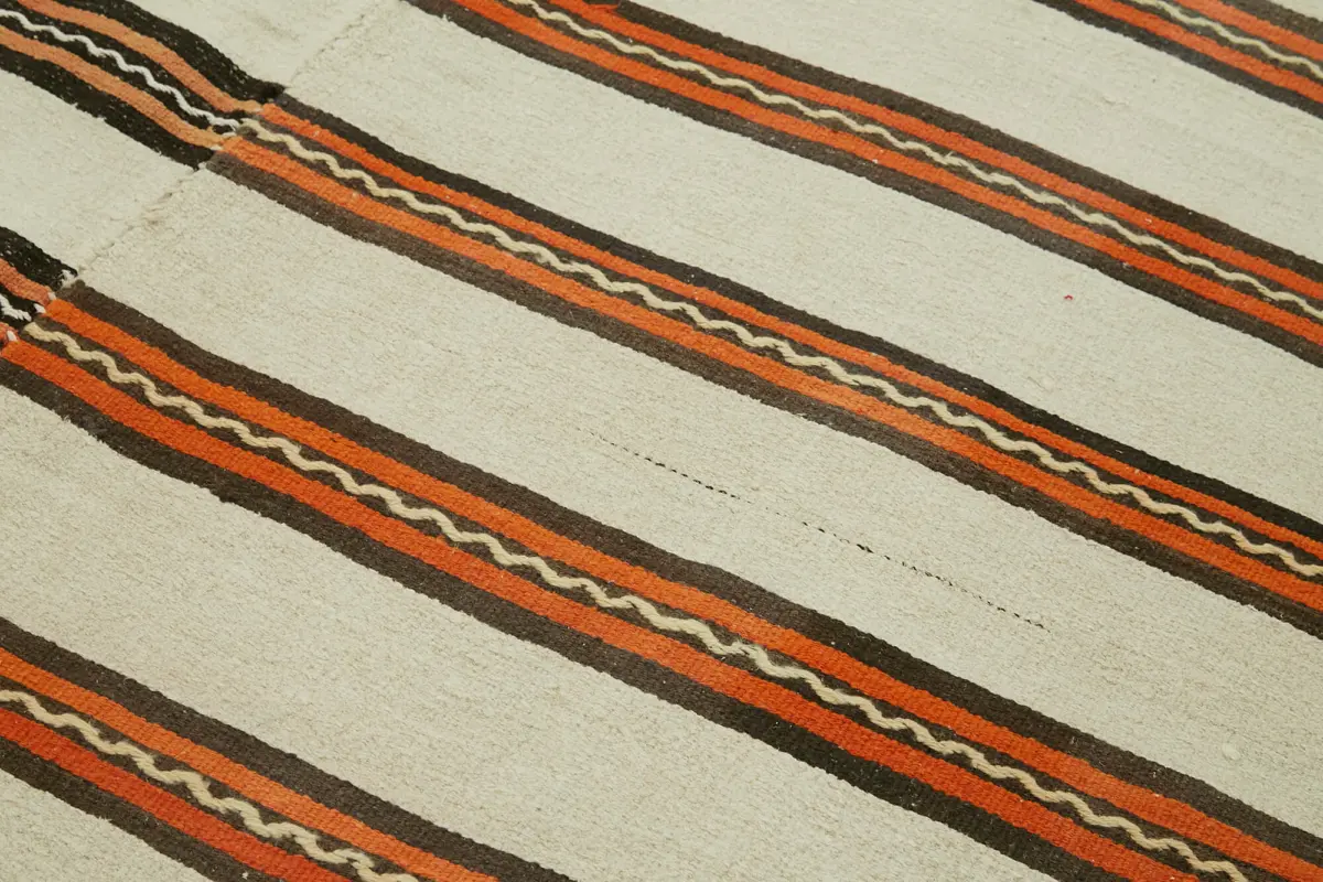 Kendir Çizgili Multi Kenevir İpinden El Dokuma Kilim-185x347 - Görsel 5