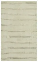 Kendir Çizgili Bej Kenevir İpinden El Dokuma Kilim-180x280