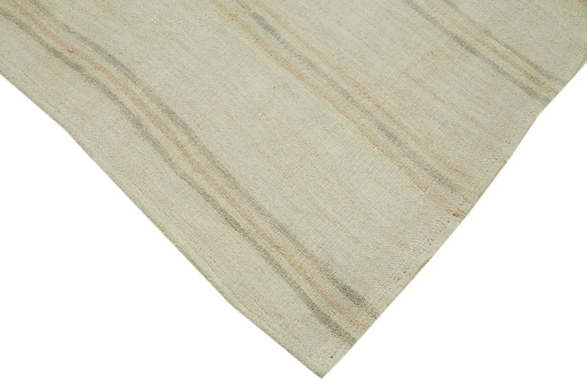 Kendir Çizgili Bej Kenevir İpinden El Dokuma Kilim-180x280 - Görsel 4