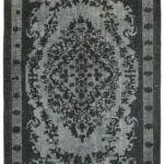 Oyma Gri Pamuk Üzerine Yün El Dokuma Kilim-176x263