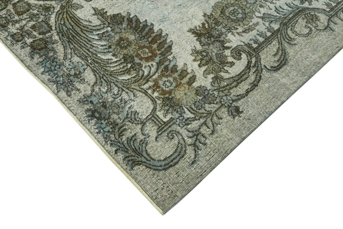 Oyma Mavi Pamuk Üzerine Yün El Dokuma Kilim-202x315 - Görsel 4