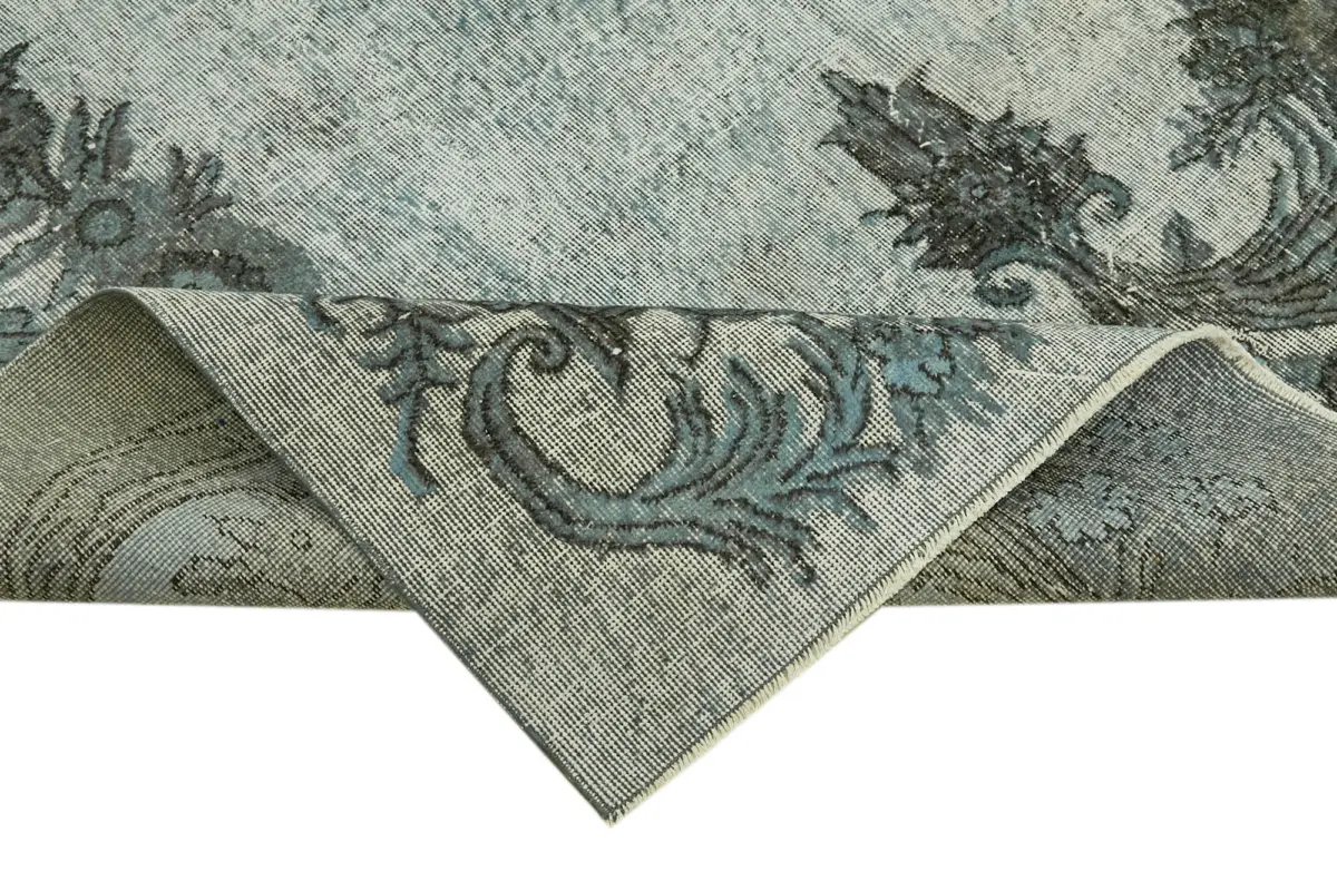 Oyma Mavi Pamuk Üzerine Yün El Dokuma Kilim-202x315 - Görsel 6