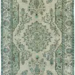 Oyma Mavi Pamuk Üzerine Yün El Dokuma Kilim-178x289