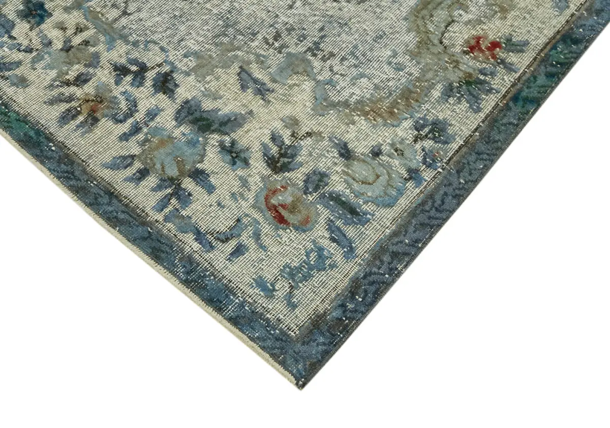 Oyma Mavi Pamuk Üzerine Yün El Dokuma Kilim-187x277 - Görsel 4