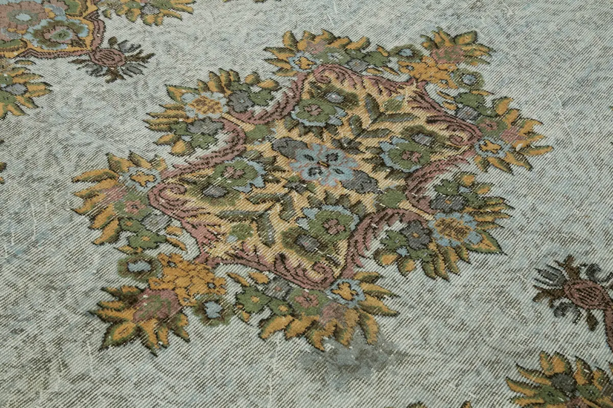 Oyma Yeşil Pamuk Üzerine Yün El Dokuma Kilim-183x302 - Görsel 5