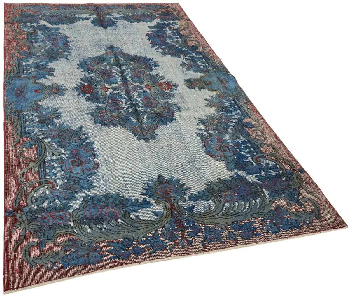Oyma Mavi Pamuk Üzerine Yün El Dokuma Kilim-163x267 - Görsel 2