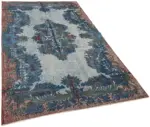 Oyma Mavi Pamuk Üzerine Yün El Dokuma Kilim-163x267 - Görsel 2