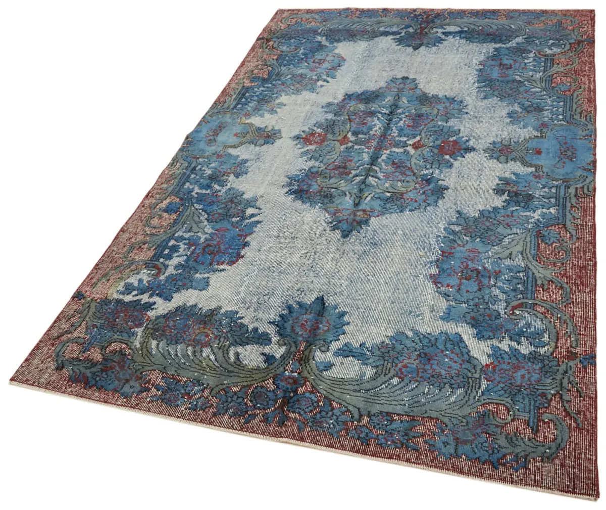 Oyma Mavi Pamuk Üzerine Yün El Dokuma Kilim-163x267 - Görsel 3