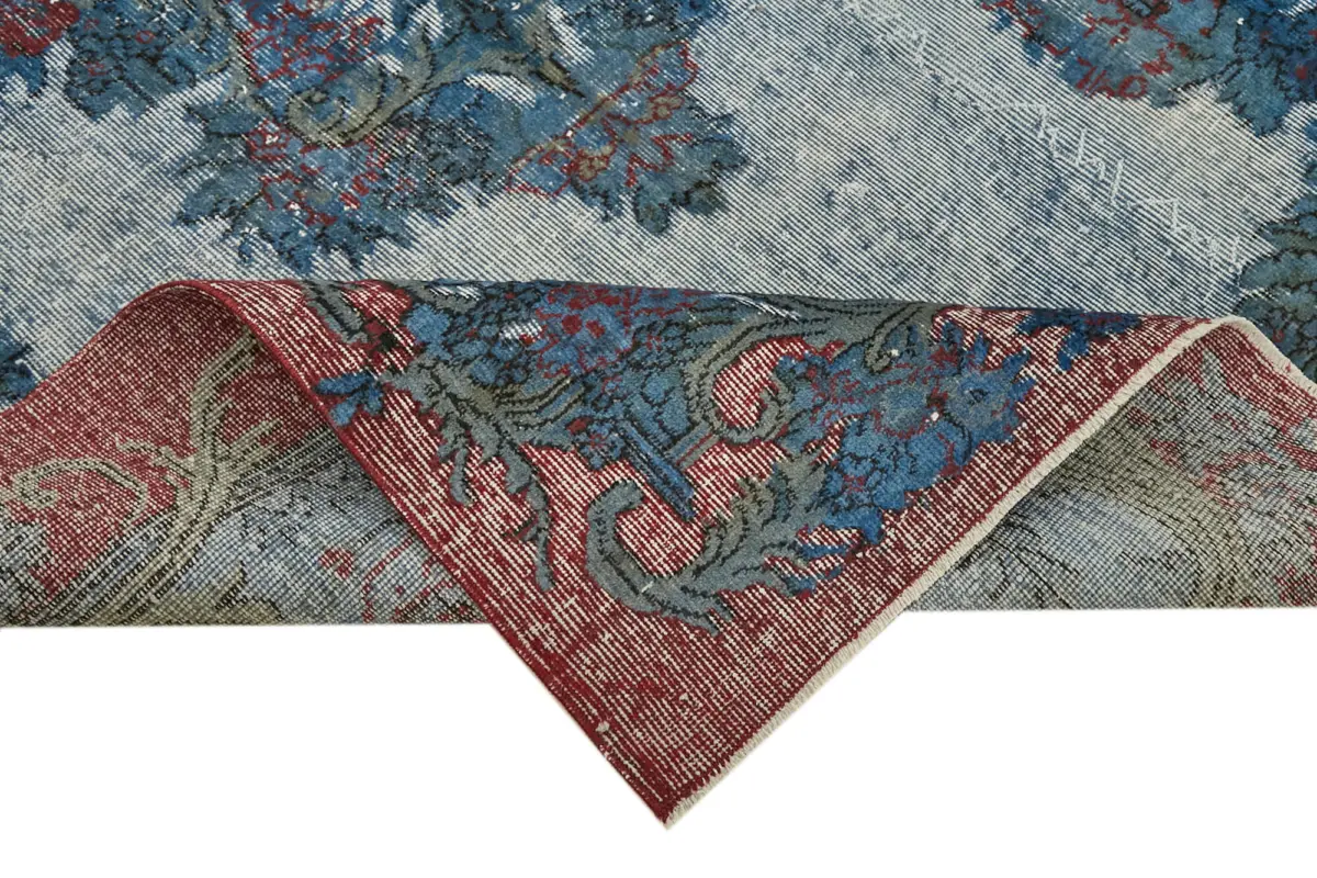 Oyma Mavi Pamuk Üzerine Yün El Dokuma Kilim-163x267 - Görsel 6