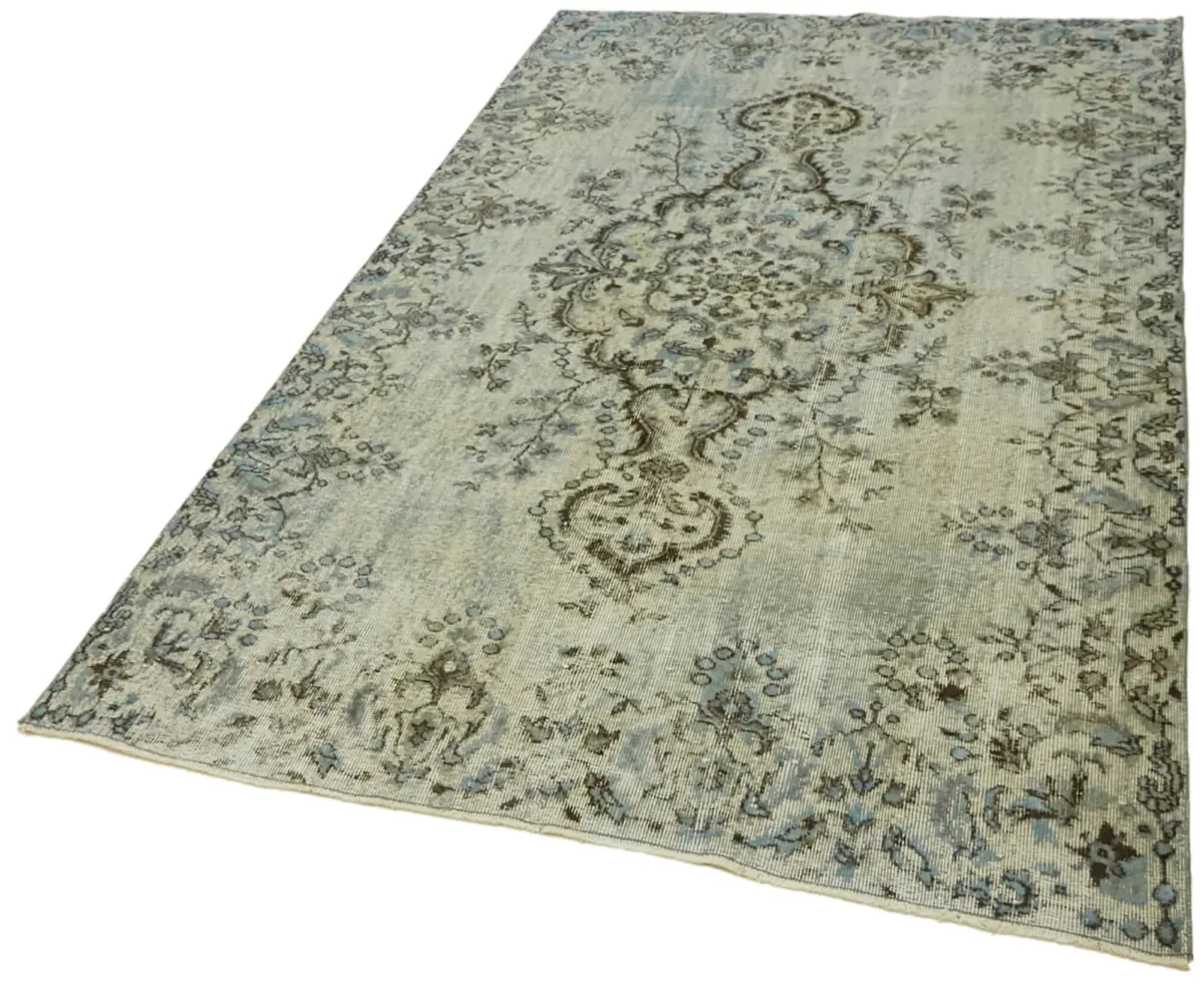 Oyma Mavi Pamuk Üzerine Yün El Dokuma Kilim-167x262 - Görsel 3