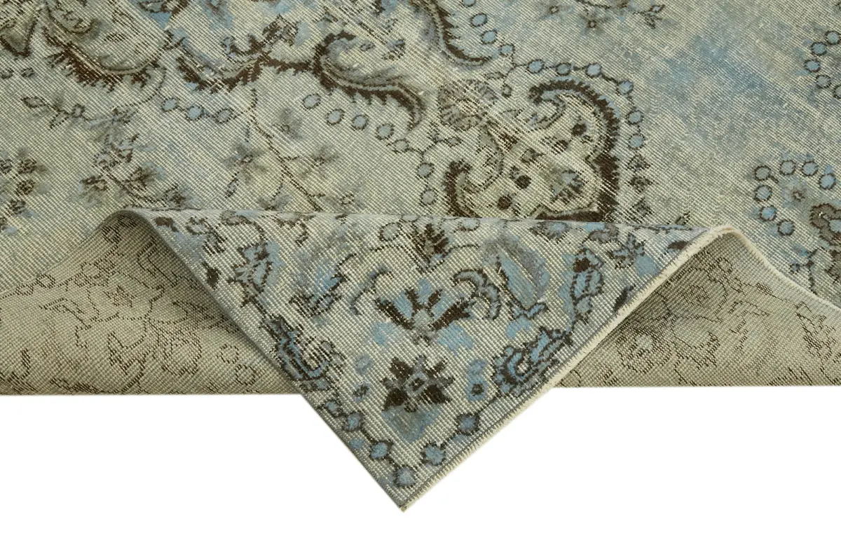 Oyma Mavi Pamuk Üzerine Yün El Dokuma Kilim-167x262 - Görsel 6