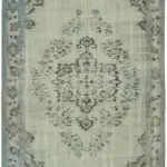 Oyma Mavi Pamuk Üzerine Yün El Dokuma Kilim-169x269