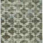 Oyma Mavi Pamuk Üzerine Yün El Dokuma Kilim-198x292