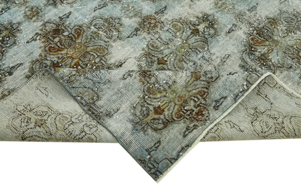 Oyma Mavi Pamuk Üzerine Yün El Dokuma Kilim-198x292 - Görsel 6