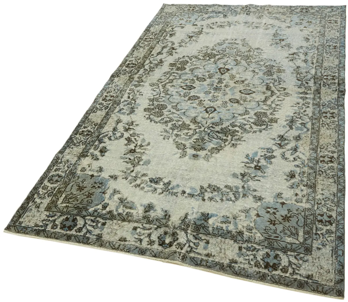 Oyma Mavi Pamuk Üzerine Yün El Dokuma Kilim-160x265 - Görsel 3