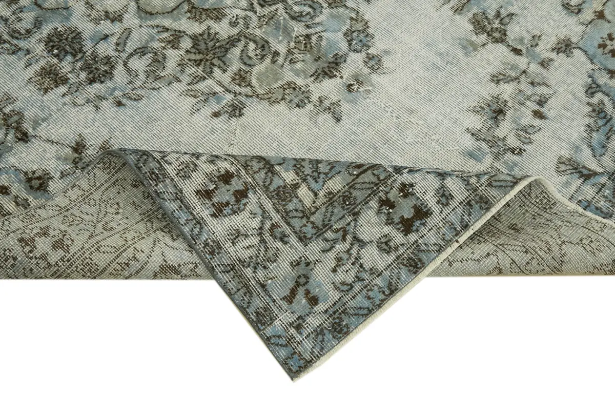 Oyma Mavi Pamuk Üzerine Yün El Dokuma Kilim-160x265 - Görsel 6