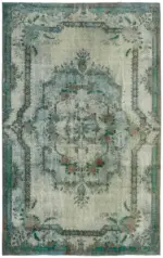 Oyma Mavi Pamuk Üzerine Yün El Dokuma Kilim-189x296