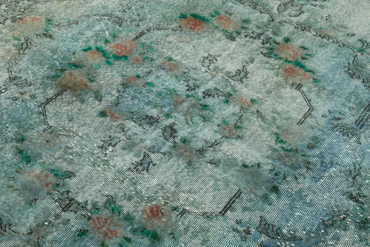 Oyma Mavi Pamuk Üzerine Yün El Dokuma Kilim-189x296 - Görsel 5