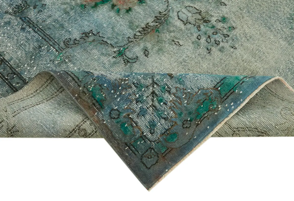 Oyma Mavi Pamuk Üzerine Yün El Dokuma Kilim-189x296 - Görsel 6