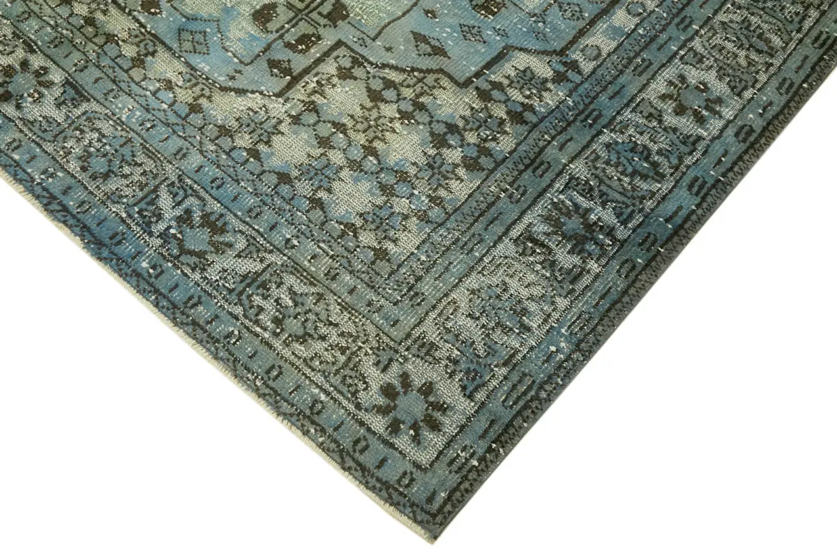 Oyma Mavi Pamuk Üzerine Yün El Dokuma Kilim-190x314 - Görsel 4