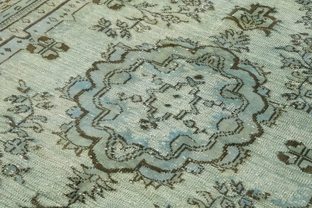 Oyma Mavi Pamuk Üzerine Yün El Dokuma Kilim-190x314 - Görsel 5